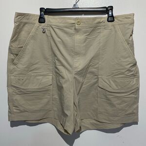 Columbia Men's Khaki Omni Shade Performance Fishing Gear Shorts Size XL